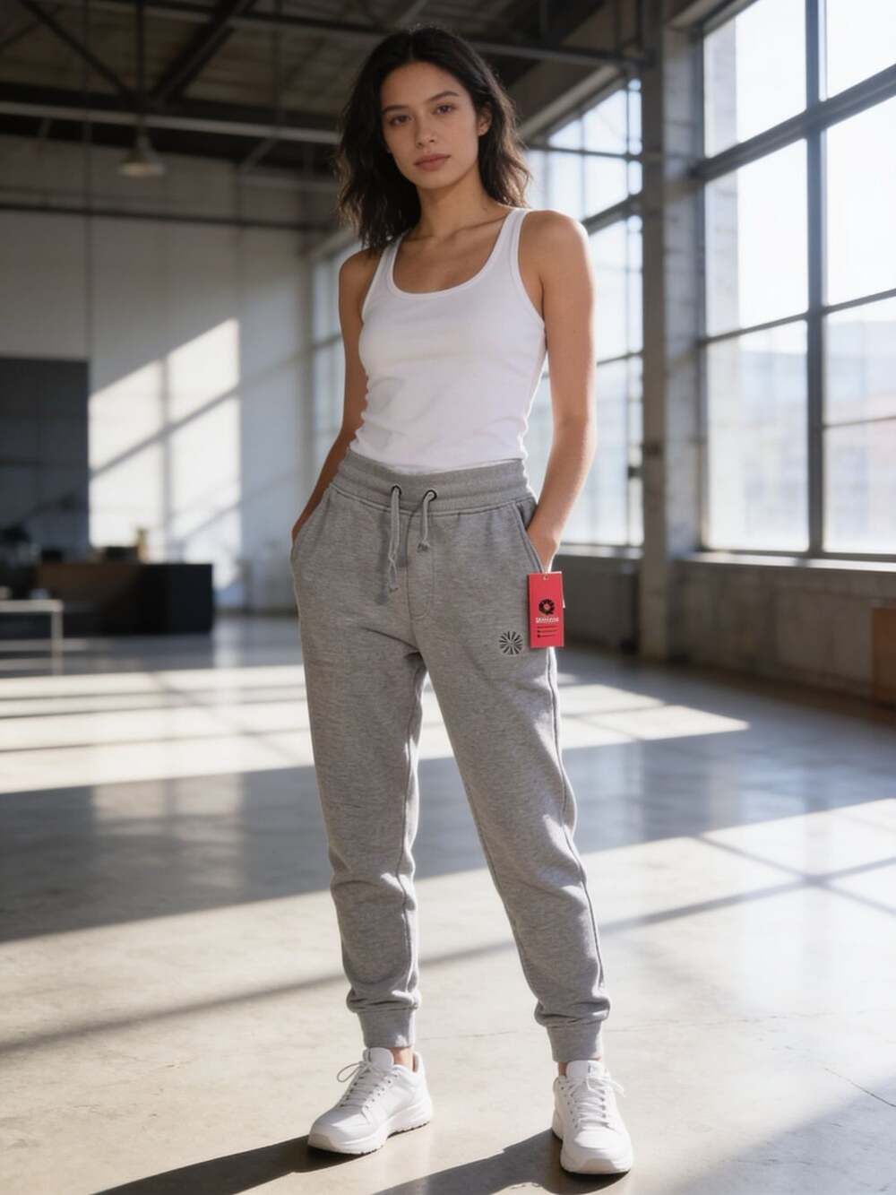Akademiks Jogger Sweatpants Size L Grey Fleece Drawstring